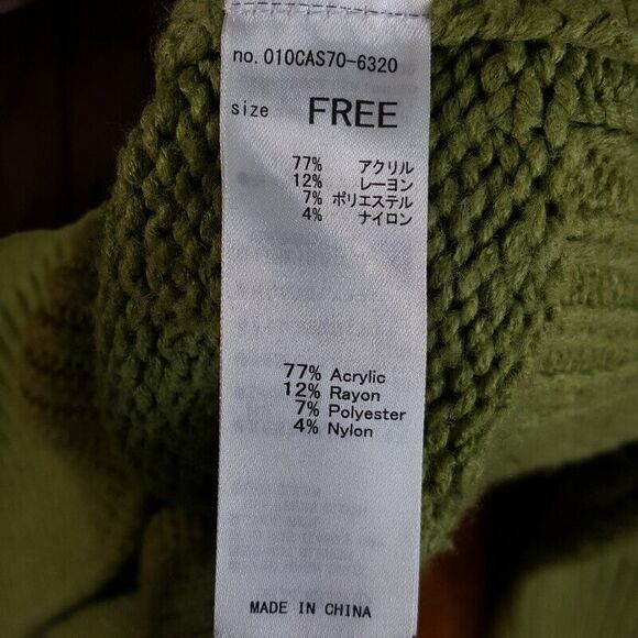 MOUSSY Womens Sweater Free Size Green Pullover Turtleneck Chunky Knit Thumbhole - Picture 3 of 7